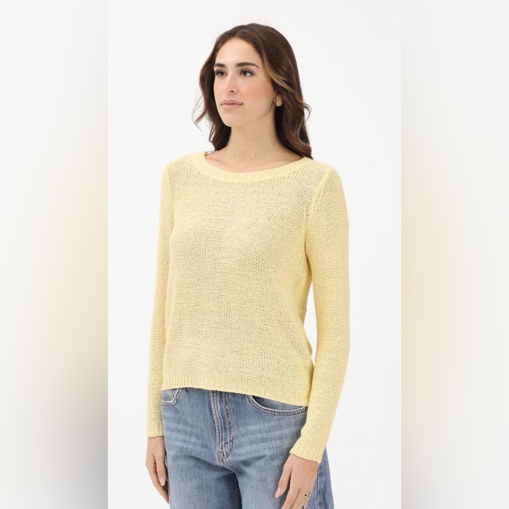 Faherty Reenie Linen Knit Sweater in Beeskeeper Yellow